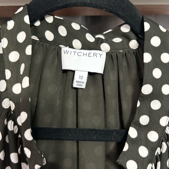 Khaki polka dot Witchery mini dress - Picture 3 of 4